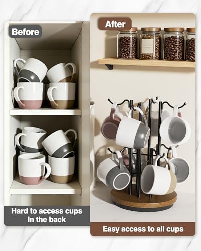 8-Hook 360° Rotating Large Coffee Mug Tree - Image 7