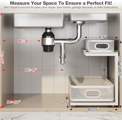 2 Pack 21IN-Depth Under Sink Organizer - Image 2