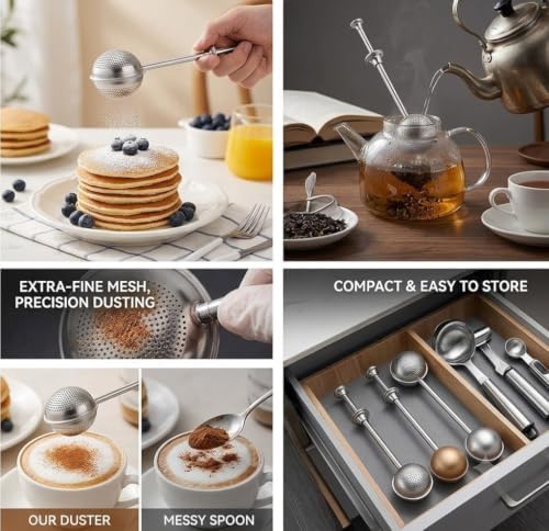 Powdered sugar shaker duster, flour dispenser - Image 6