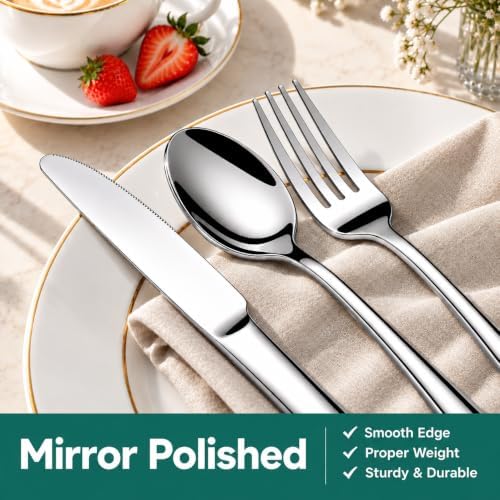 49PCS Silverware Set with Organizer, Stainless Steel Silverware - Image 6