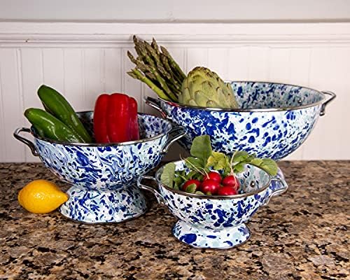 Golden Rabbit Enamelware Large Colander, 5 quart - Image 3