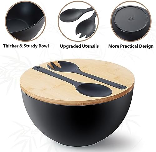 12.6" Extra Large Salad Serving Bowl Set - Image 3