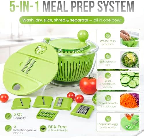 5-in-1 Salad Spinner Large - Image 2