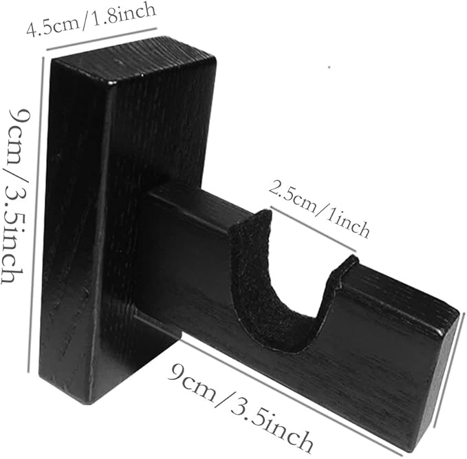2Pieces Hockey Stick Display Wall Mount - Horizontal Wood Hanger Rack - Bracket