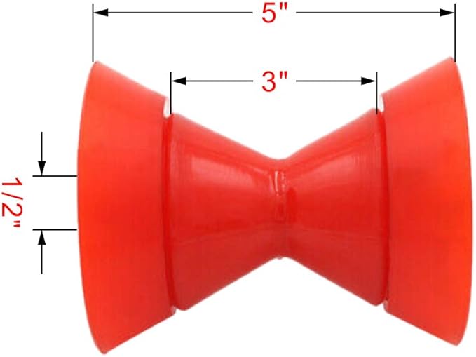 AnyLikely 3" X 5" Boat Trailer Roller Polyurethane Assembly 1/2 inch Shaft Non Marking