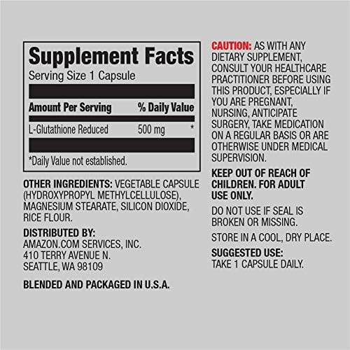 Amazon Elements Glutathione 500mg 60 Capsules