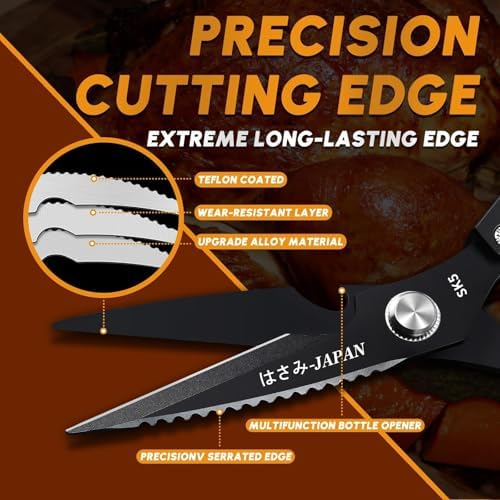 Huusk Kitchen Shears Set, Japanese Steel Kitchen Scissors - Image 3