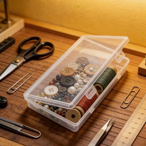 112 Pieces Mixed Sizes Rectangular Empty Mini Clear Plastic Organizer Box - Image 5