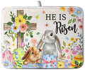 He is Risen Easter Dish Drying Mat by Kwlegh
