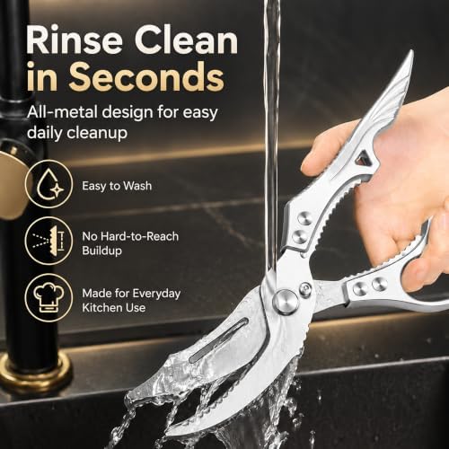 Heavy Duty Poultry Shears, Kitchen Scissors, Spring-Loaded, 10.6 Inch - Image 5