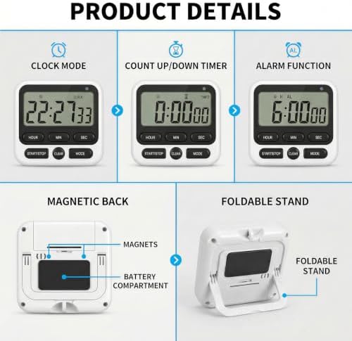 Digital Kitchen Timer, 24 Hour Count Up/Down Timer - Image 3