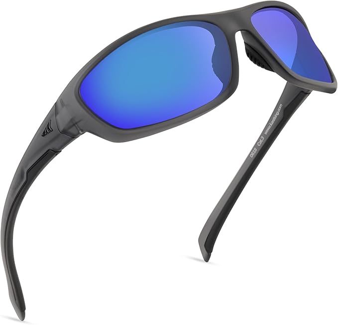KastKing Hiwassee Polarized Sport Sunglasses for Men and Women, Wrap Sunglasses for Fishing Cycling and Running,UV Protection