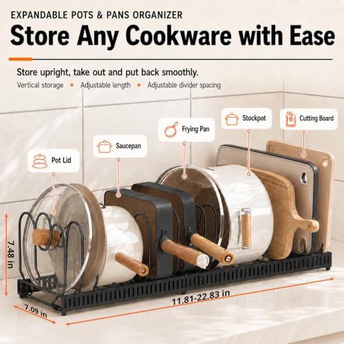 Pots and Pans Organizer Rack, Expandable Holder - Image 4