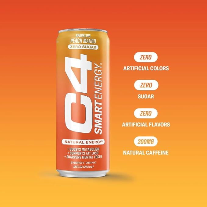 Cellucor C4 Smart Energy Drinks Variety Pack, Sugar Free Performance Fuel & Nootropic Brain Booster, Coffee Substitute or Alternative, 4 Flavor Tropical Oasis Variety 12 Pack