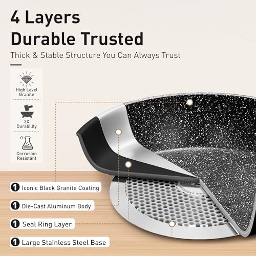DishDelight 30 Pcs Pots and Pans Set Non Stick, Granite Induction Cookware - Image 3