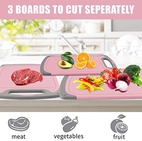 Cutting Boards for Kitchen, Plastic Chopping Board Set of 4 - Image 3