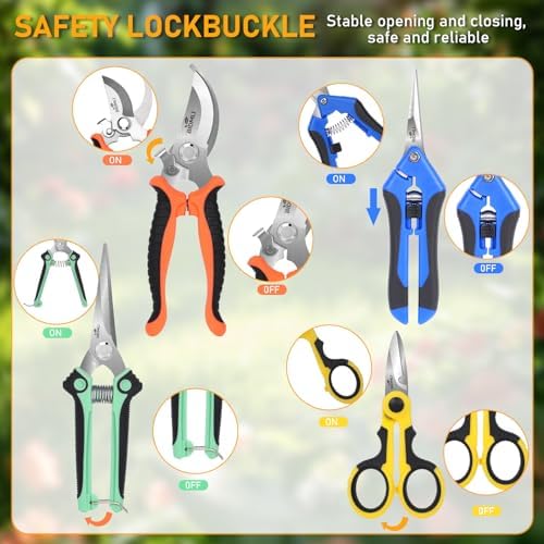 4-Pack Multifunctional Garden Scissors Set-BIDMLI Stainless Steel Pruning - Image 5
