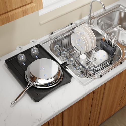 MAJALiS Grey Expandable Dish Drying Rack Over Sink by MAJALiS