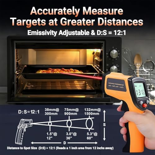 Infrared Thermometer Gun, ‑58℉‑712℉ Non‑Contact Laser Surface Temp Gun - Image 5