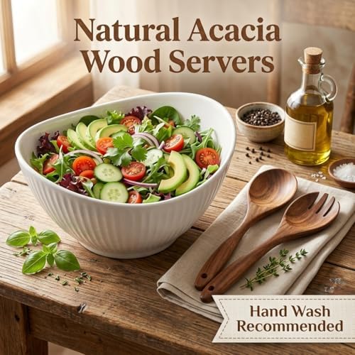 60oz Large Ceramic Salad Bowl - Image 6