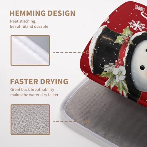 Snowman Christmas Dish Drying Mat Winter Drying Mats - Image 4