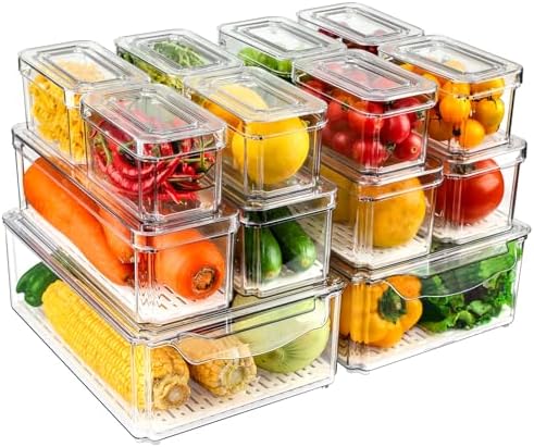 14 Pack Fridge Organizers and Storage by NISILIN