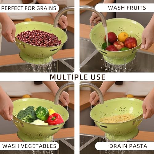 Metal Colander 2 Pack, Strainer Bowel - Image 6