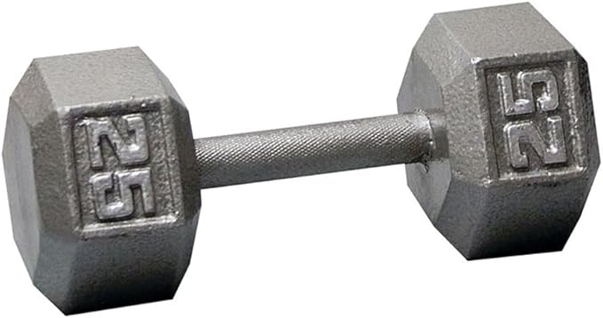 Body-Solid Cast Iron Hexagon Dumbbell, Hand Weights For Men and Women, Weight Dumbbells for Strength Training, Body Building Home Gym Training Gear