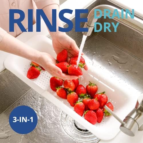 Blue Ginkgo Over Sink Colander, Extendable Kitchen Strainer - Image 2
