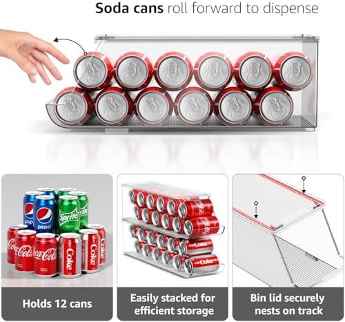 Sorbus Soda Can Organizer for Fridge & Freezer, Stackable - Image 6