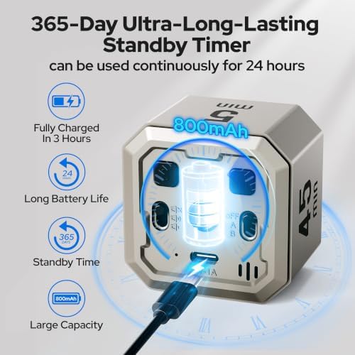 Kitchen Timer Visual Timer for Kids Color Display Gravity Sensor Cube - Image 5