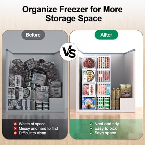 Freezer Organizer Bins, 6 Pack Big Baskets - Image 6