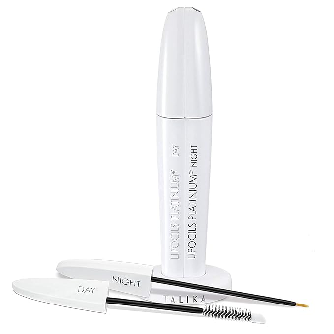 Talika Lipocils Platinum 2x 8.5ml - 2-in-1 Eyelash Growth Serum - Day and Night Double Serum Treatment - Boosts Growth, Density & Pigmentation