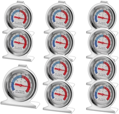 10 Pcs Refrigerator Freezer Thermometer Large Dial Fridge Thermometer by AojSup