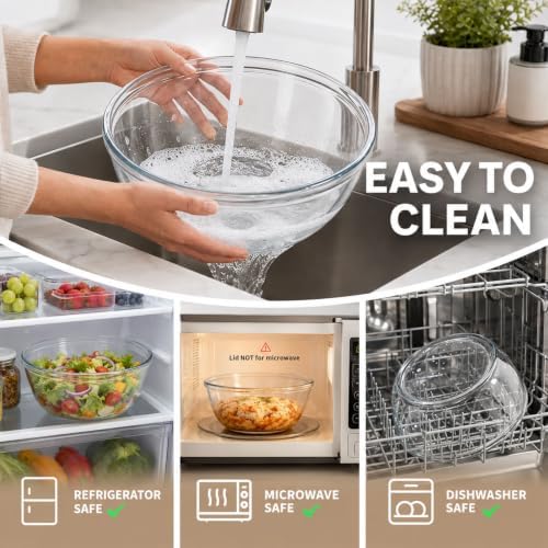 6.3 Quart Large Glass Mixing Bowl - Image 5