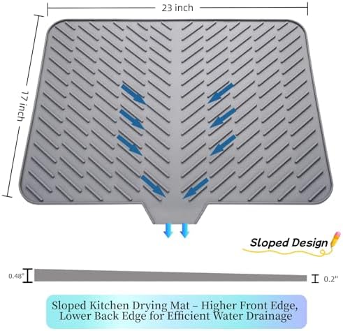 Silicone Dish Drying Mat for Kitchen Counter - Image 2