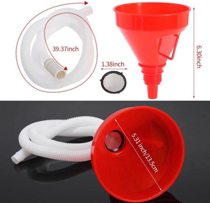 Wide Mouth Oil Funnel with 100cm Long Hose Universal Fuel Funnel - Image 2
