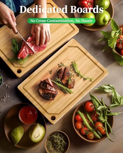 Kitsure Bamboo Cutting Board for Kitchen - Image 3