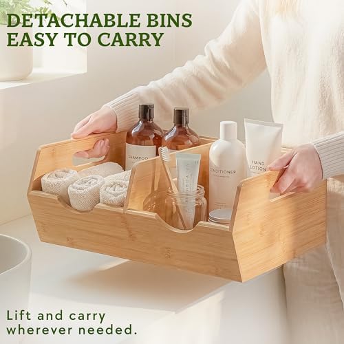 HOMESTEAD Extra Large Bamboo Pantry Storage Bins – 30% Larger, Stackable Potato - Image 6
