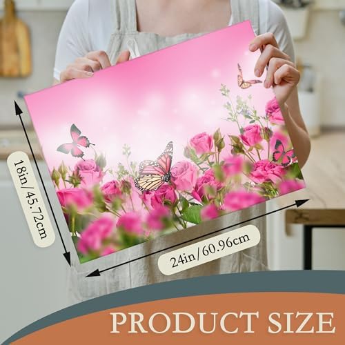 Pink Roses Flowers Dish Drying Mat - Image 2