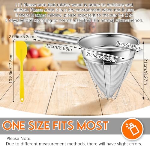 SiliFine 8"Chinois Fine Mesh Strainer Set - Image 3