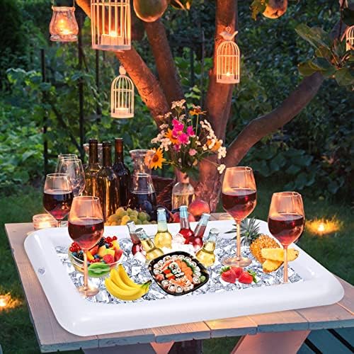 4 Pack Inflatable Ice Serving Bar Pool Party Buffet Drink Cooler Floating Ice - Image 4