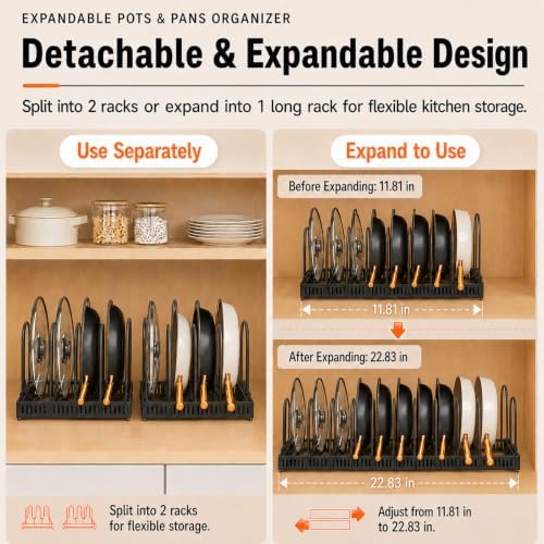 Pots and Pans Organizer Rack, Expandable Holder - Image 3