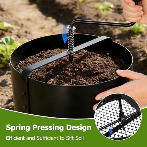 Rotary Soil Sifter for Gardening, Heavy Duty Metal Garden Sifter - Image 3