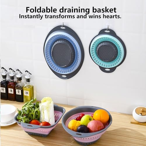 2 Pcs Collapsible Square Silicone Colander Strainer - Image 6