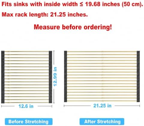 Expandable Roll Up Dish Drying Rack, Adjustable Large Over The Sink Rack - Image 2