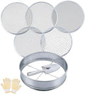 5-in-1 Soil Sifter Set with 5 Replaceable Stainless Steel Mesh Screen & Shovel by HIPULX