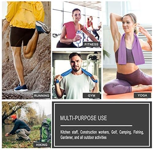 8 Packs Cooling Towel (40 x 12), Ice Towel, Microfiber, Soft Breathable Chilly Towel Stay Cool for Yoga, Workout, Sport, Gym, Camping, Fitness, Running, Workout & More Activities - Multicolor