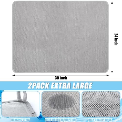 Hushee 2 Pcs Dish Drying Mats for Kitchen Counter, 30 x 24 Inch - Image 2