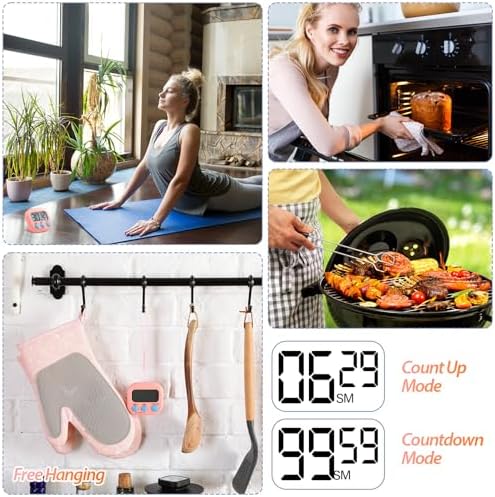 Weewooday 24 Pcs Digital Kitchen Timer Magnetic Timer Bulk On/Off Switch Minute - Image 3